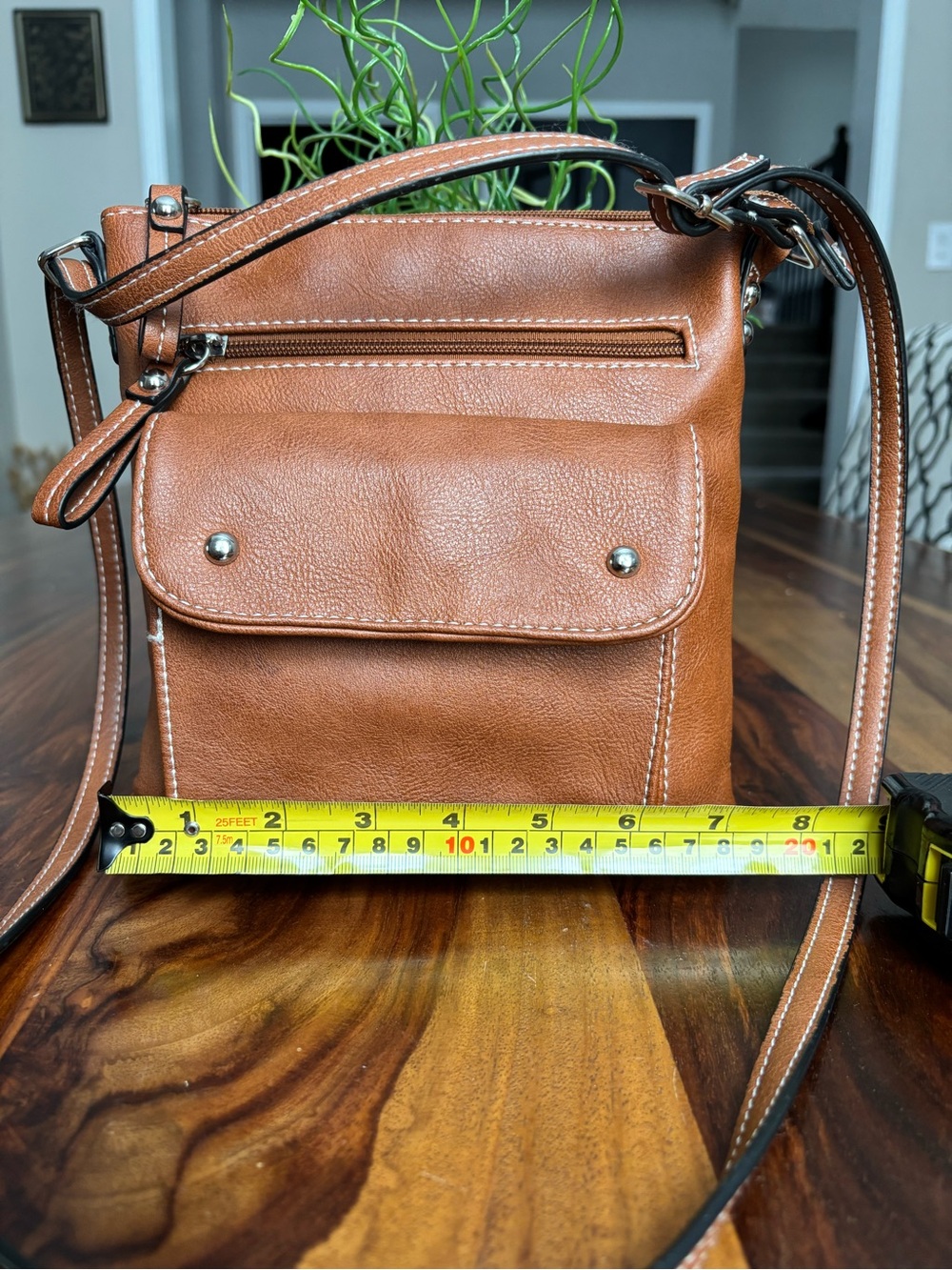 Kate & Alex Cutfaro Leather Crossbody in Warm Cognac